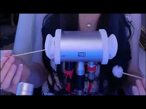 Deep ASMR Ear Cleaning & Brushing: Goose Feather, Puff, Makeup Brush & Sleep Triggers (No Talking)