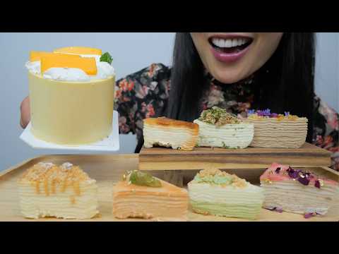 MINI CREPE CAKE PARTY (ASMR EATING SOUNDS) NO TALKING | SAS-ASMR