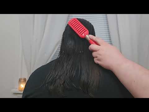 💦 ASMR Lo-Fi Wet Hair Brushing + Scalp Massager & Back Scratching 💦