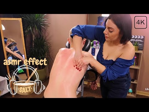 ASMR Salt Massage On Back - Neck Crack - Perfect Sleep Effect