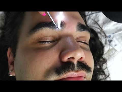 Soft tingly eyebrow tweezing as he sleeps.