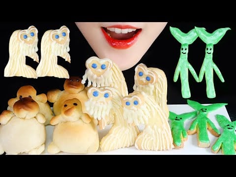 FANTASTIC BEASTS FOOD ASMR NIFFLER BREAD, DEMIGUISE COOKIE, BOWTRUCKLE COOKIE MUKBANG 🥺💖