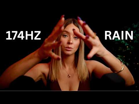 ASMR Hypnotic Hand Movements, Healing/Relief & Rain (174Hz)