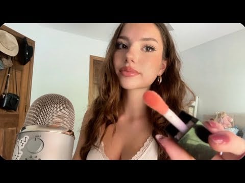 ⋆˙⟡ ASMR lipgloss application + mouth sounds 💋