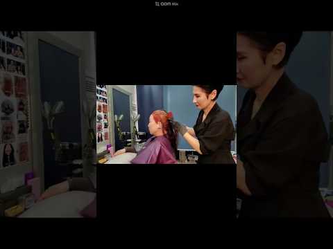 Hair salon's ASMR activation of vision and hearing #Root dyeing is lively and bright