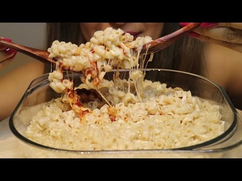 ASMR CHEESY CREAMY MAC N CHEESE MUKBANG no talking CREMA ASMR #asmr #mukbang #macncheese #eating