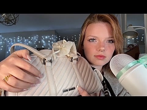 ASMR What’s In My Purse 👛 | Whisper Ramble, Soft Tapping + Scratching
