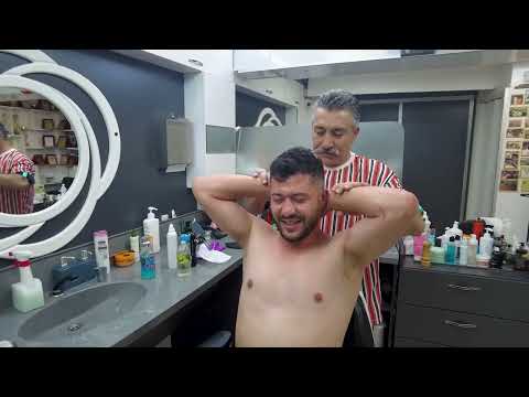 Asmr Manual Clippers , Relaxing Back and Scalp Massage on the Turkısh Barber Chaır