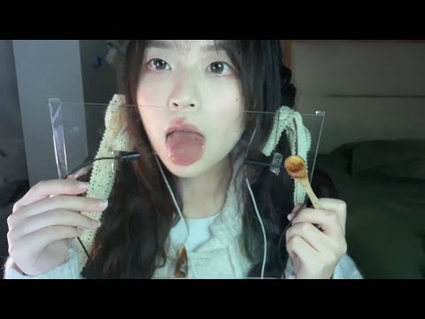 ASMR 椰椰拿铁 : The Tingling Sensation of Jam on a Glass Plate 玻璃板上的果酱