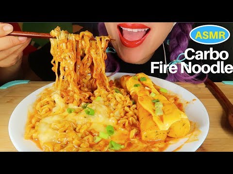 ASMR 까르보 불닭볶음면+가래떡 먹방| CARBO FIRE NOODLE+RICE CAKE EATING SOUND|CURIE. ASMR