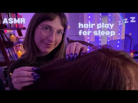 ASMR BFF Gives You Hair Play & Scalp Massage at Sleepover💕 (Low Light)