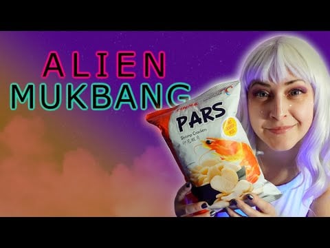 ASMR Alien Mukbang With Tapping, Crispy, Crunchy, Carbonated and Jelly Sounds