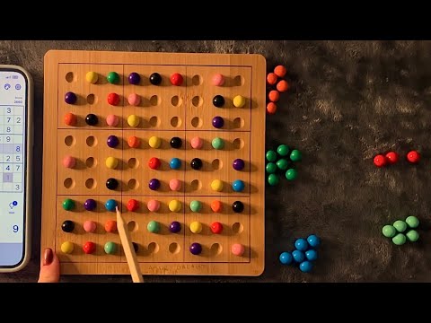 ASMR - Wooden Colored Sudoku - Clicky Whispers