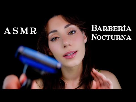 ASMR BARBERÍA NOCTURNA 💤 Lavo, Peino y Corto Cabello y Barba 🪒 Masaje Capilar 🧼 Roleplay en Español