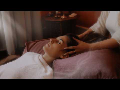 ASMR nostalgic childhood pampering until she falls asleep (calming touch, hair, tucking)