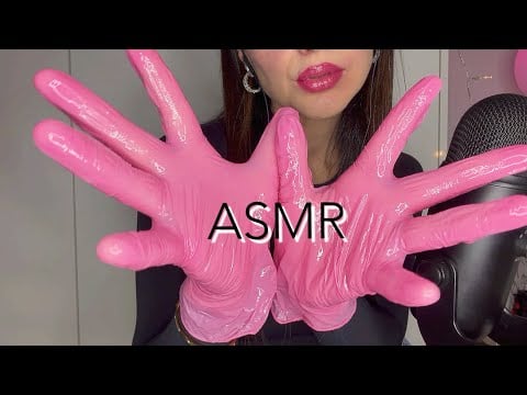 ASMR| Ultra Tingly Oil + Glove Sounds w/ Pink Nitrile Gloves 💗 (Deutsch/German)