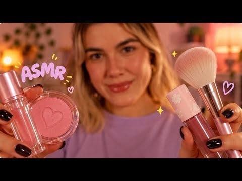 ASMR te maquiando bem de pertinho 🌙 voz suave, roleplay br, compilado com chuva
