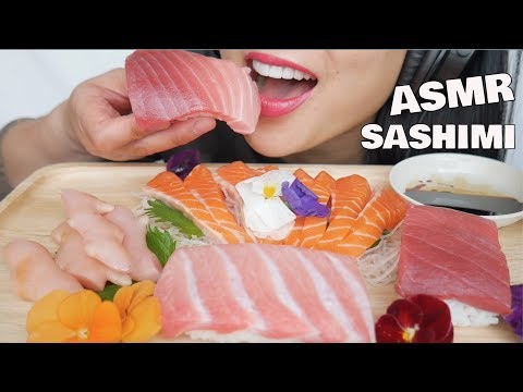 ASMR SASHIMI + GIANT NIGIRI (EATING SOUNDS) NO TALKING | SAS-ASMR