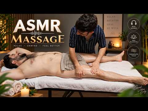 ASMR AMAZING FULL BODY SPORTS MASSAGE-CHEST,LEG,FOOT,ARM,BACK,ABDOMEN,BELLY