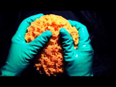Rubber Gloves with  soapy sponge RELAXING and a BALLOON [[ASMR]]