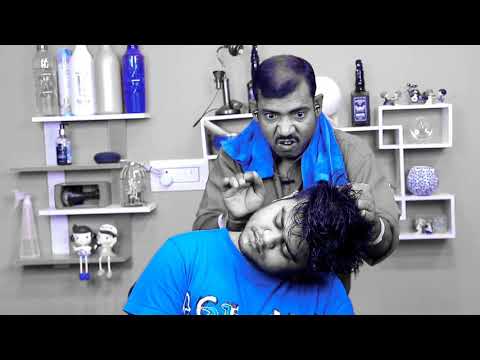 asim barber ASMR massage with river stone and lots of unbelievable chiropractic cracks