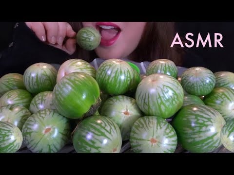 HEALTHY EATING ASMR Raw Thai Eggplant Platter - EXTREMELY SATISFYING Crunchy Eating Sounds!