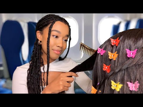 ASMR The Lady On The Plane Does Your Hair ✈️💆‍♀️ Hair Play ASMR