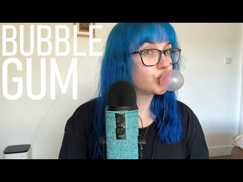 ASMR NO TALKING BUBBLE GUM CHEWING & Bubble Blowing (Super Close Sensitive Sounds)