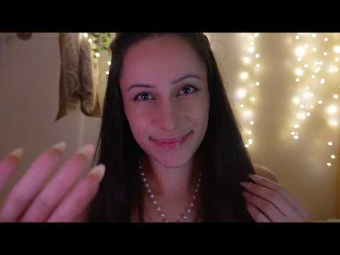ASMR soft clicky whisper ramble, tingly hair sounds, relaxing hand movements ⏾⋆.˚