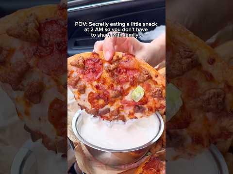 Secretly eating a little snack in the car so you don’t have to share with family… #food #pizza