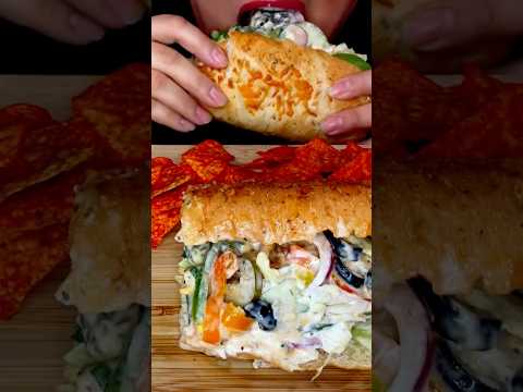 SUBWAY LOADED FOOTLONG #asmr #subway #foodie #mukbang
