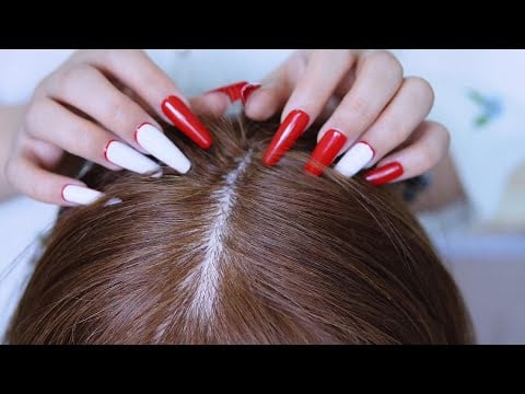 ASMR Scalp Scratching with Long Nails No Talking
