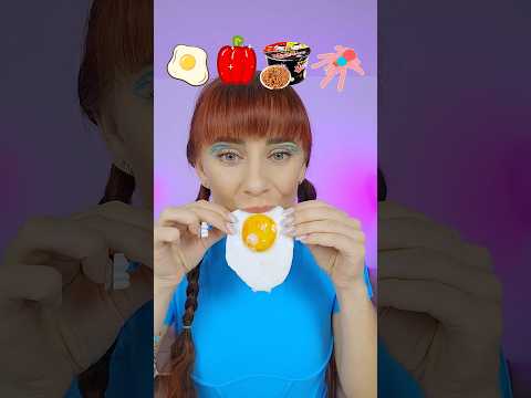 ASMR Eggs, Ramen, Gummy Spiders #mukbang #challenge