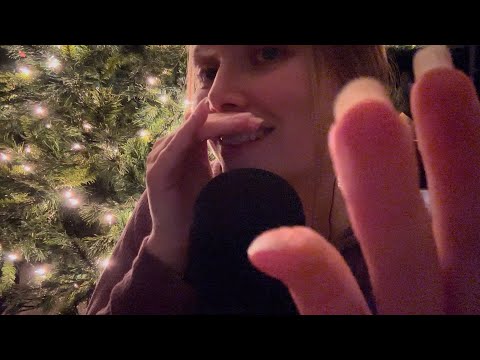 ASMR Up Close Hand Movements With Cupped Mouth Sounds & Whispers