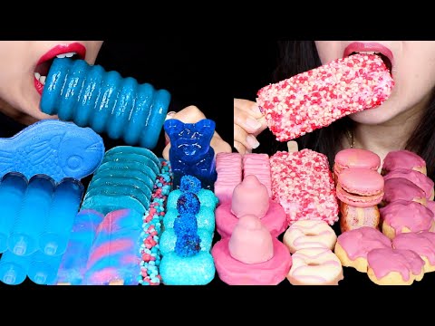 ASMR BLUE RASPBERRY ICE CREAM, STRAWBERRY SHORTCAKE, DONUT CHOCOLATE, JELLY SHOOTER, CHEESECAKE 먹방