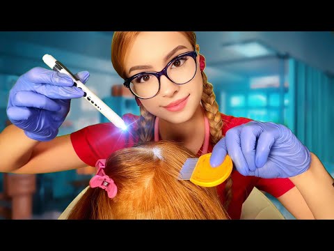 ASMR School Nurse Lice Check Role-Play (You Have Lice 👀)🐛🐞🐜  ASMR for Sleep ⚕️