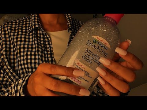 ASMR skincare routine for sleep 🧴🔮 cleansing sounds, face massage