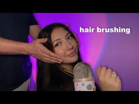 ASMR my boyfriend brushes my hair + hair play ❤️