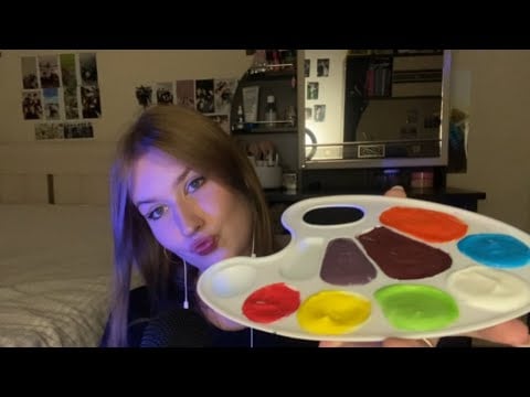 asmr i draw on you|асмр рисую на тебе красками |звуки рта 🎨