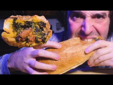 ASMR GIANT STUFFED SANDWICH ! Choripan !  부제 字幕 उपशीर्षक ( Real Sound ) Mukbang | Nomnomsammieboy