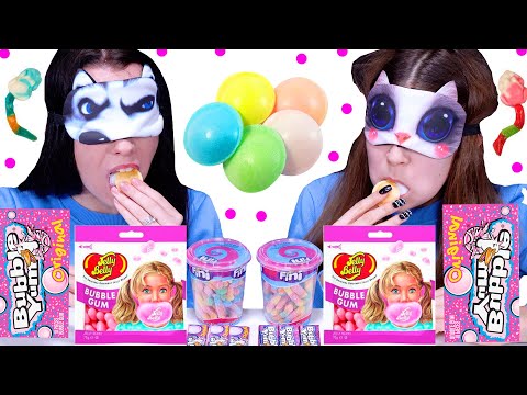 ASMR Candy Race with Closed Eyes (Pastel Rainbow Food) Mukbang By LiLibu