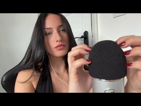 ASMR Nail Scratching on Foam Mic Cover 💅 | No Talking, Gritty Tingles