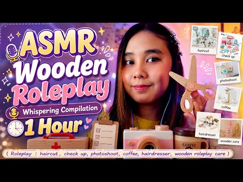 ASMR Wooden Roleplay Whispering Compilation 1 Jam - Wooden Haircut, Checkup, Coffee, Pampering✨💤🌙