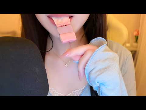 【ASMR】凍らせたハイチュウをゆっくり食べる音🍇🍓✨