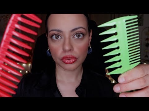 ASMR| ECHOED Face Combing for DOUBLE the TINGLES (PERSONAL ATTENTION & VISUAL TRIGGERS)