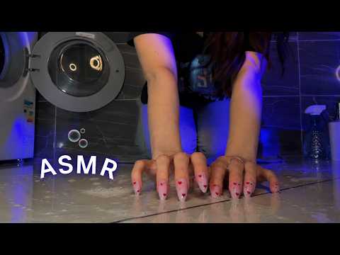 ASMR Playing With Soapy Water on the Bathroom Floor 🫧 🧼