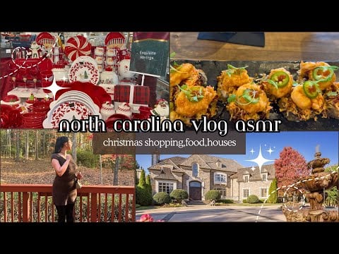 Cozy North Carolina Vlog ASMR 🎄🍁 Dream Homes + Shopping + Food ♥️