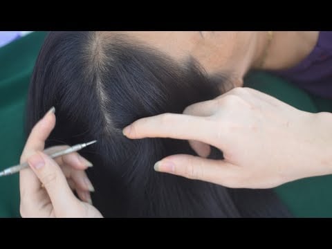 ASMR Sounds With Scalp Scratching, Hair Parting, Hair Combing No Talking For Relaxation