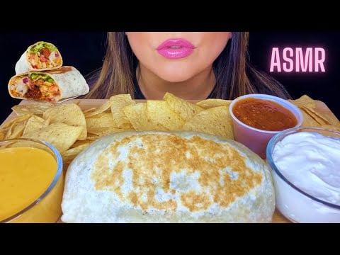 ASMR GIANT BURRITO MUKBANG MESSY BIG BITES | EATING SOUNDS