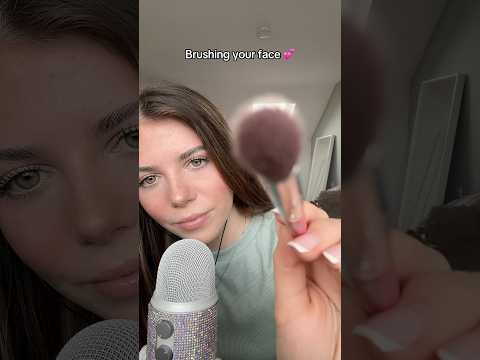 Brushing your face 💕#asmr #tingles #facebrushing #relax #sleep